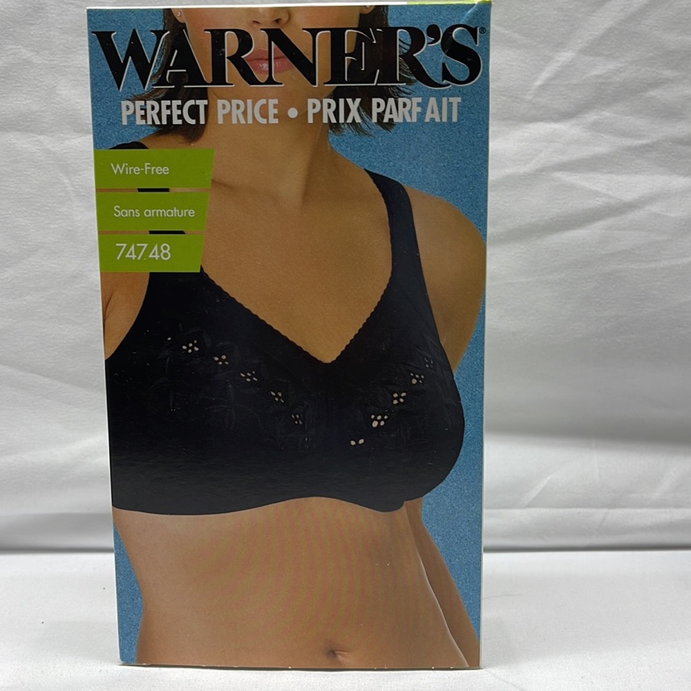 Brand New Warner's Firm Support Wire Free One Black Bra 40 DD - Picture 1 of 4